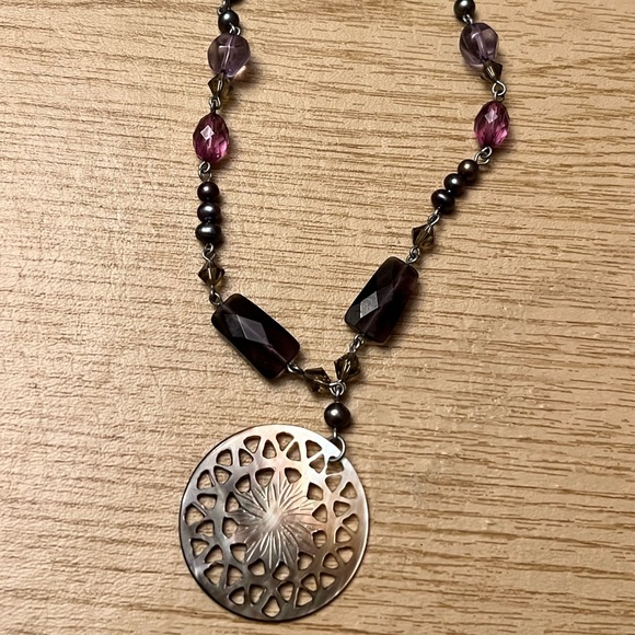 Lia Sophia Necklace - Purple & Black Beads - Picture 5 of 6